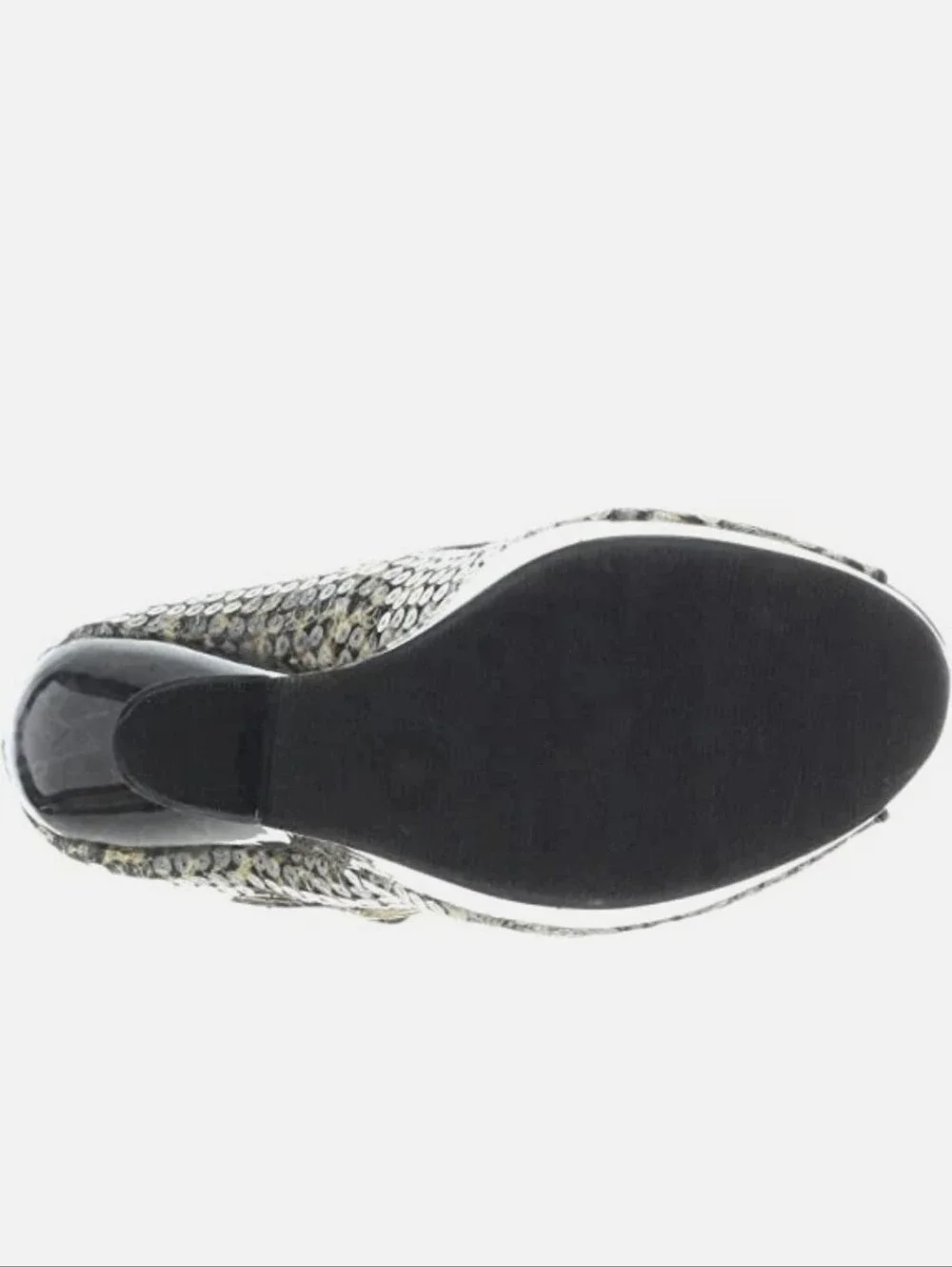 New w/Box Chinese Laundry China Doll Sequin Peep-Toe Sculpted Platform Wedges